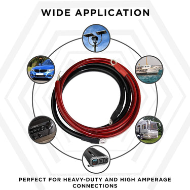 Power Bright 2 AWG 12FT Pure Copper Battery Cables - 2AWG12